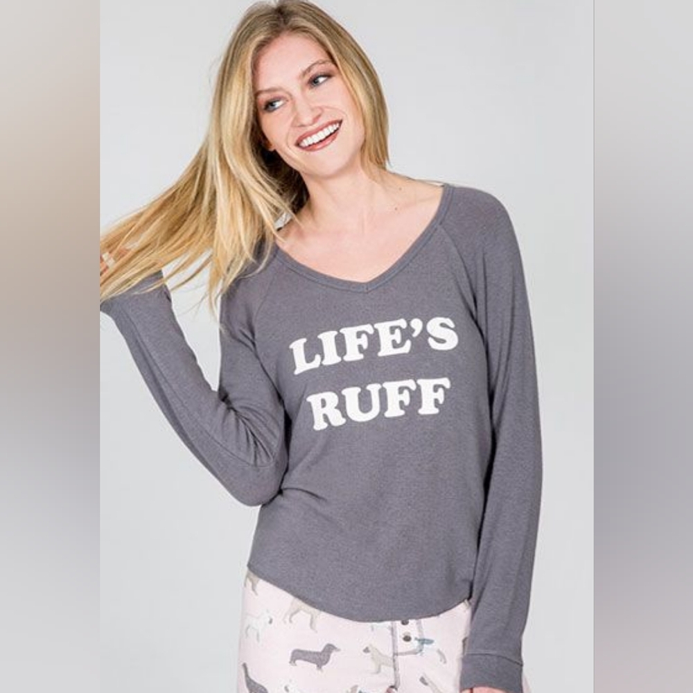 Pj's Salvage Life's Ruff Long Sleeve Top
